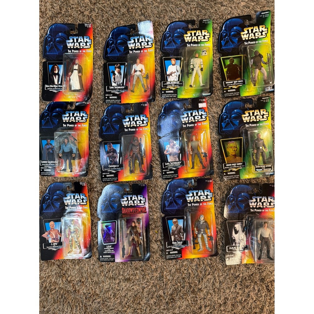 Star Wars Power of the Force Action Figure Lot 12pc Kenner Luke Han Leia Tarkin